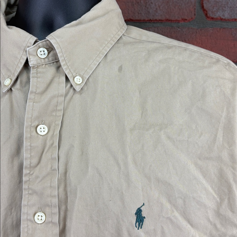 Ralph Lauren Shirt Mens XL Tan Button Down - Picture 2 of 8